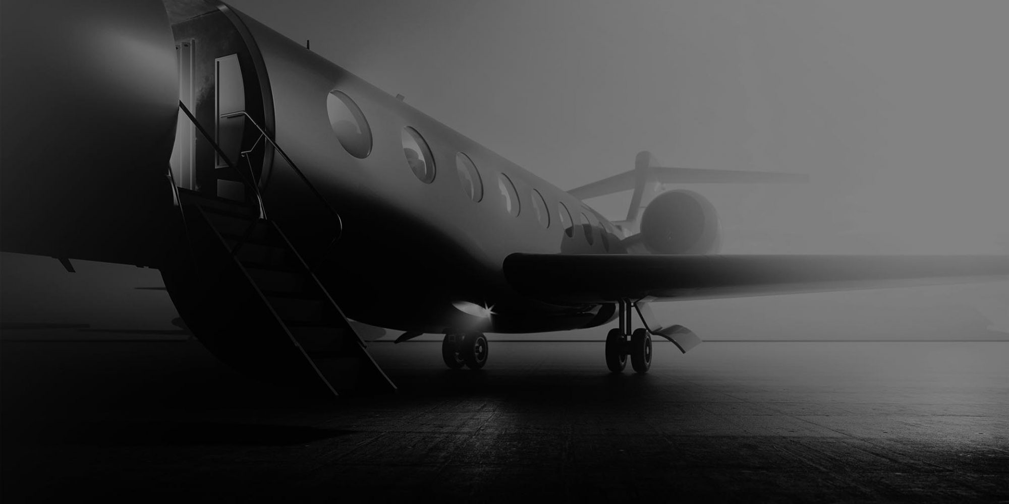 Business private jet airplane parked at terminal. Luxury tourism and business travel transportation concept. Closeup. 3d rendering